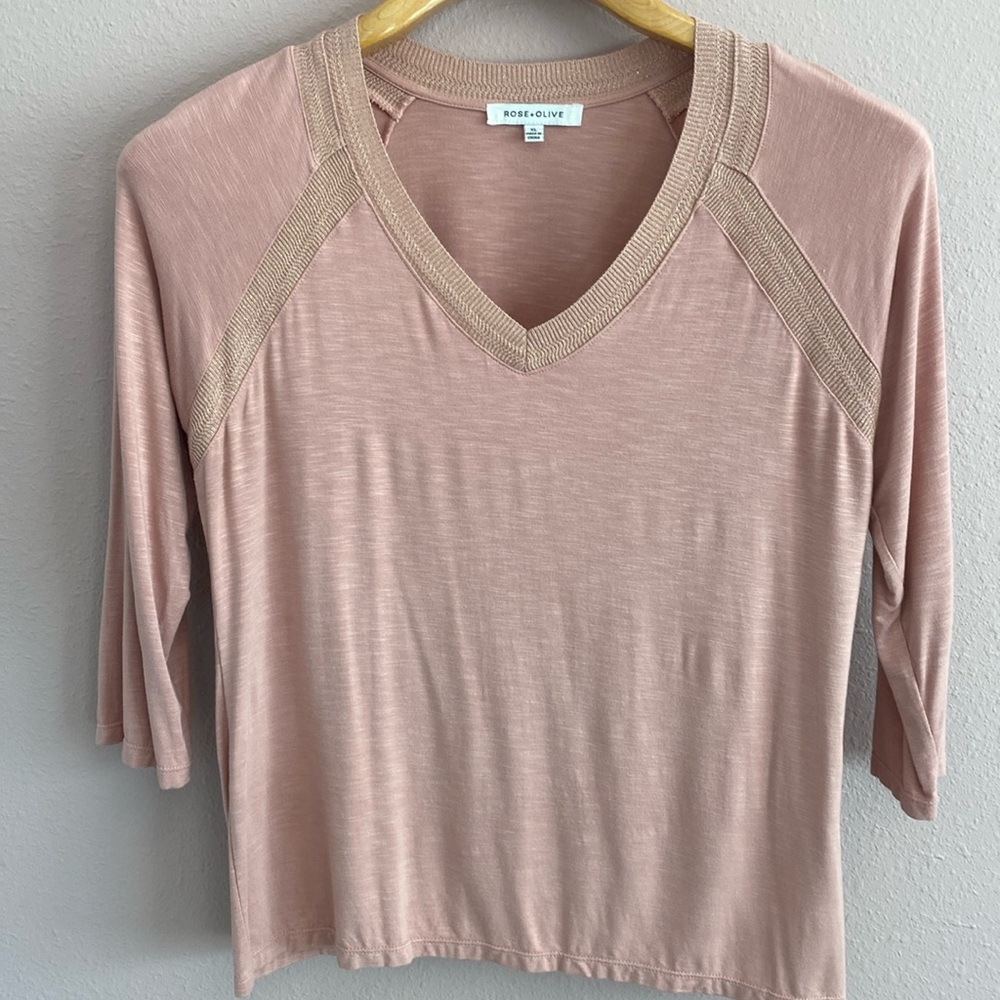 Rose & Olive rose pink top,  size XL